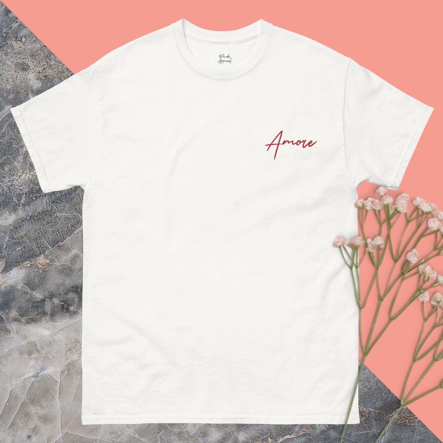 Amore T-shirt - Embroidered - 100% Cotton